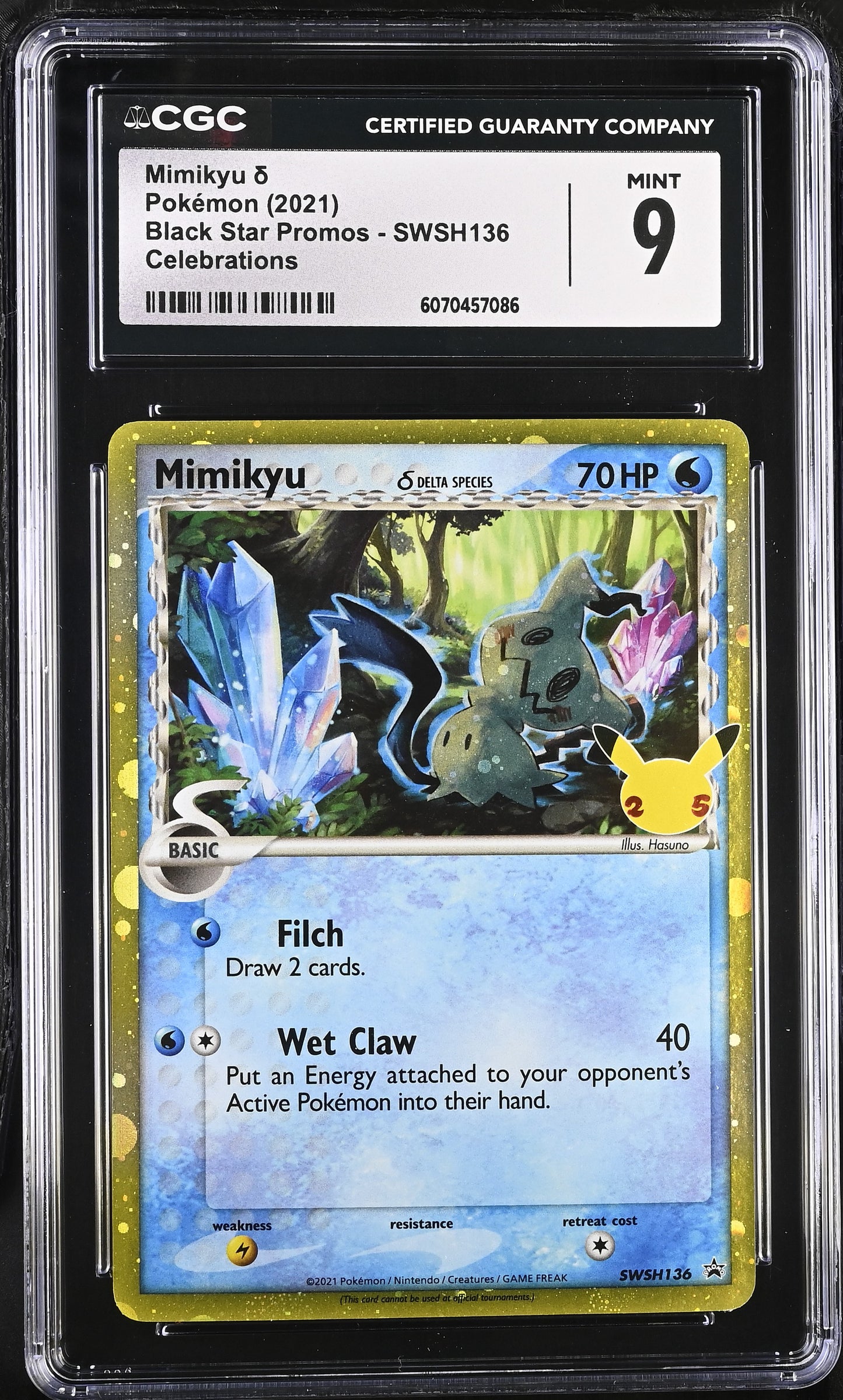 CGC 9 - Mimikyu Delta Species SWSH136 Celebrations Black Star Promo - Pokemon