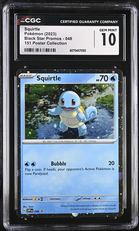 CGC 10 - Squirtle Cosmos SVP048 MEW 151 Poster Collection Promo - Pokemon