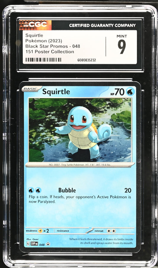 CGC 9 - Squirtle Cosmos SVP048 MEW 151 Poster Collection Promo - Pokemon