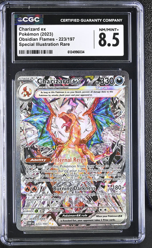 CGC 8.5 - Charizard ex 223/197 SIR SV Obsidian Flames - Pokemon