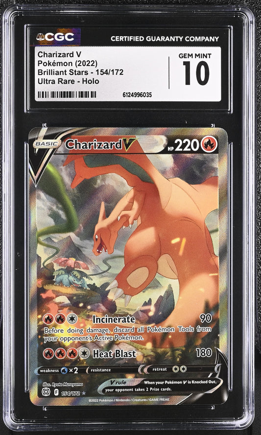 CGC 10 - Charizard V 154/172 SWSH Brilliant Stars - Pokemon