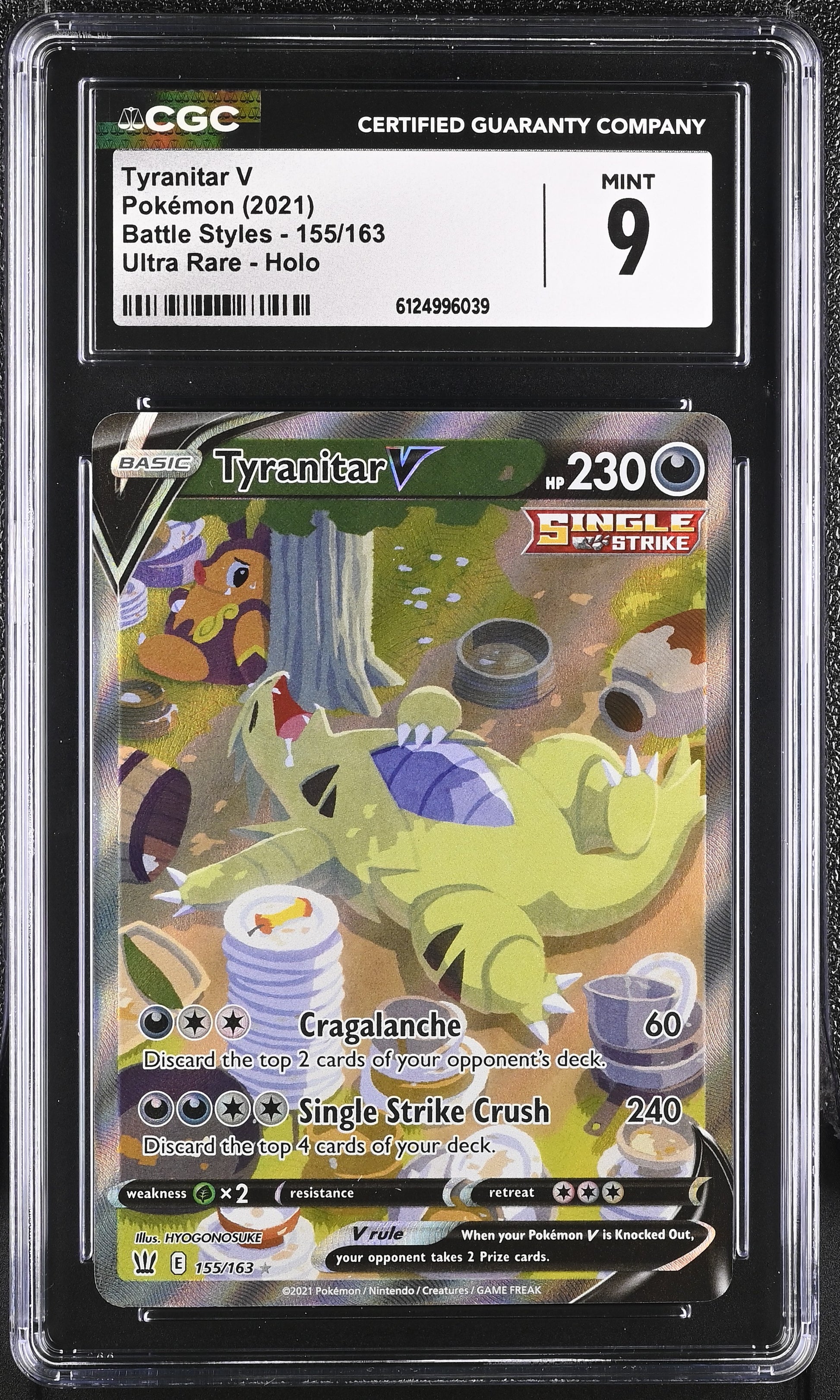 CGC 9 - Tyranitar V 155/163 SWSH Battle Styles - Pokemon