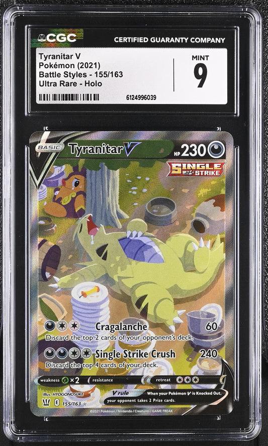 CGC 9 - Tyranitar V 155/163 SWSH Battle Styles - Pokemon