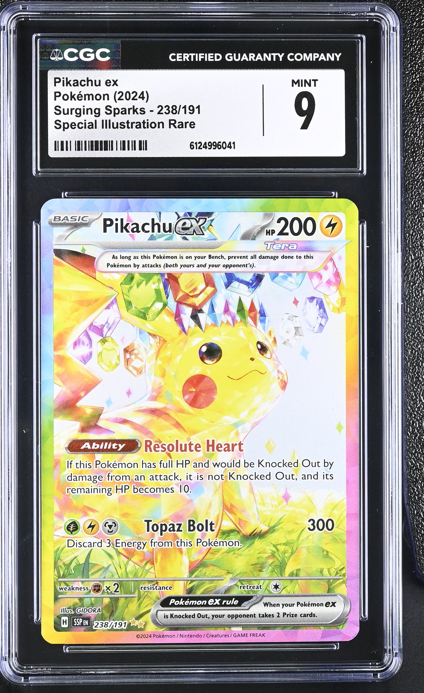 CGC 9 - Pikachu ex 238/191 SIR SV Surging Sparks - Pokemon