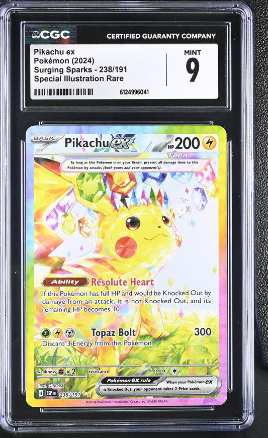 CGC 9 - Pikachu ex 238/191 SIR SV Surging Sparks - Pokemon