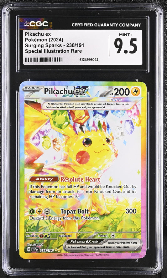 CGC 9.5 - Pikachu ex 238/191 SIR SV Surging Sparks - Pokemon