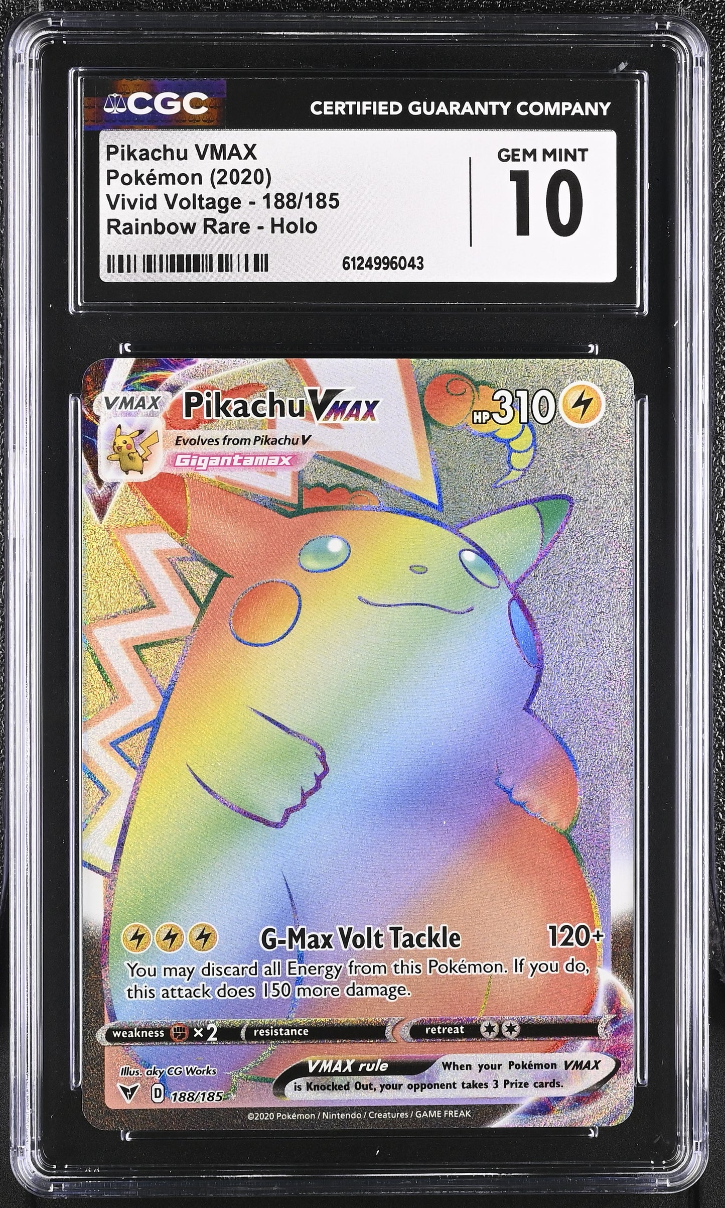 CGC 10 - Pikachu VMAX 188/185 SWSH Vivid Voltage - Pokemon