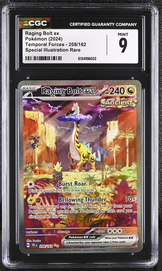 CGC 9 - Raging Bolt ex 208/162 SIR SV Temporal Forces - Pokemon
