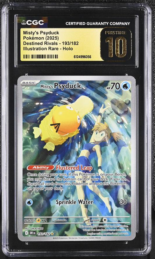 CGC 10 PRISTINE - Misty's Psyduck 193/182 IR SV Destined Rivals - Pokemon