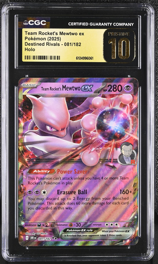 CGC 10 PRISTINE - Rocket's Mewtwo ex 081/182 SV Destined Rivals x061 - Pokemon