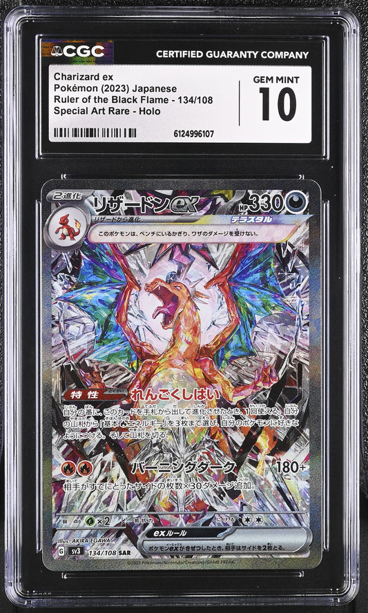 CGC 10 - Charizard ex 134/108 SAR SV3 Ruler of the Black Flame - Pokemon