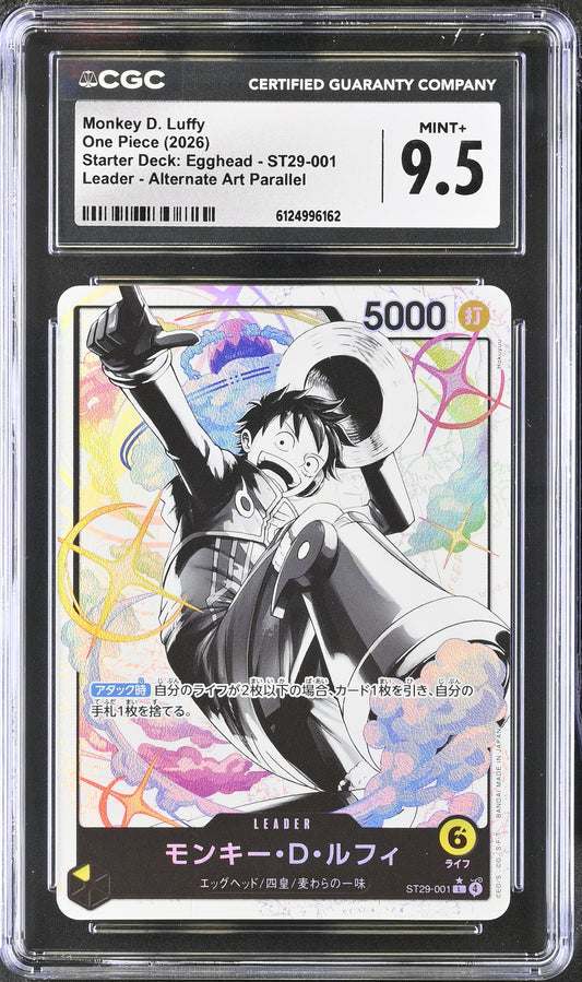CGC 9.5 - Monkey D. Luffy ST29-001 Alt Art Parallel Japanese- One Piece