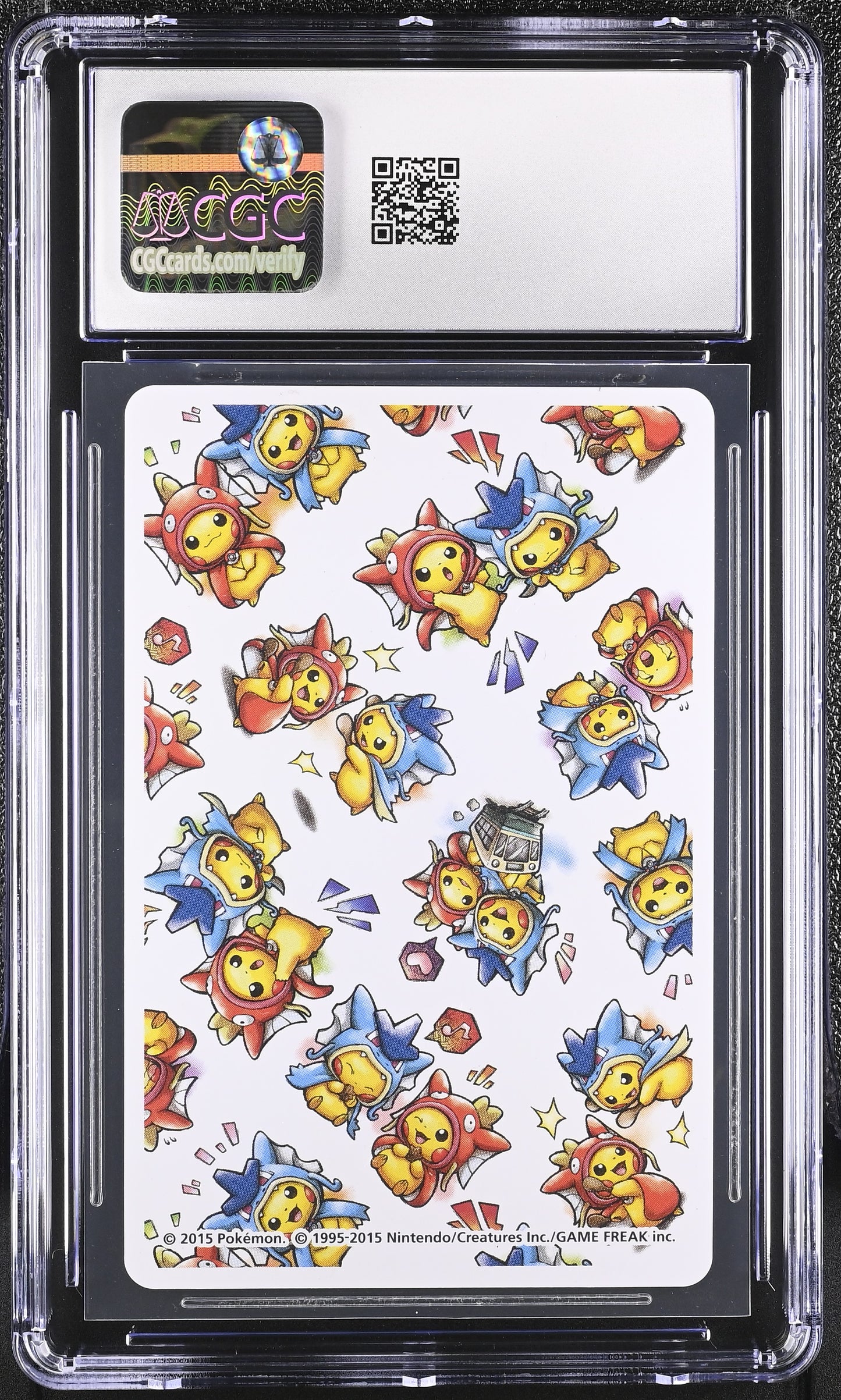 CGC 10 - 2 (C) 2015 Hiroshima Magikarp Gyarados Poncho Playing Deck - Pokemon
