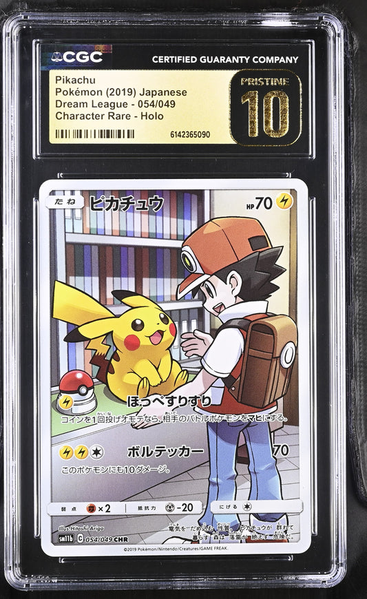 CGC 10 PRISTINE - Pikachu 054/049 CHR SM11b Dream League x090 - Pokemon