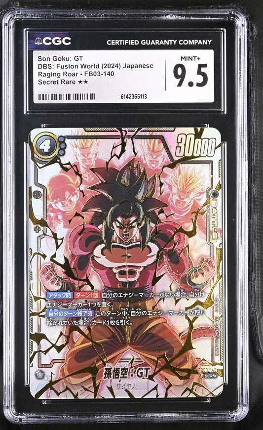 CGC 9.5 - Son Goku: GT FB03-140 Super SCR Alt Art JPN Fusion World x113 - DBS