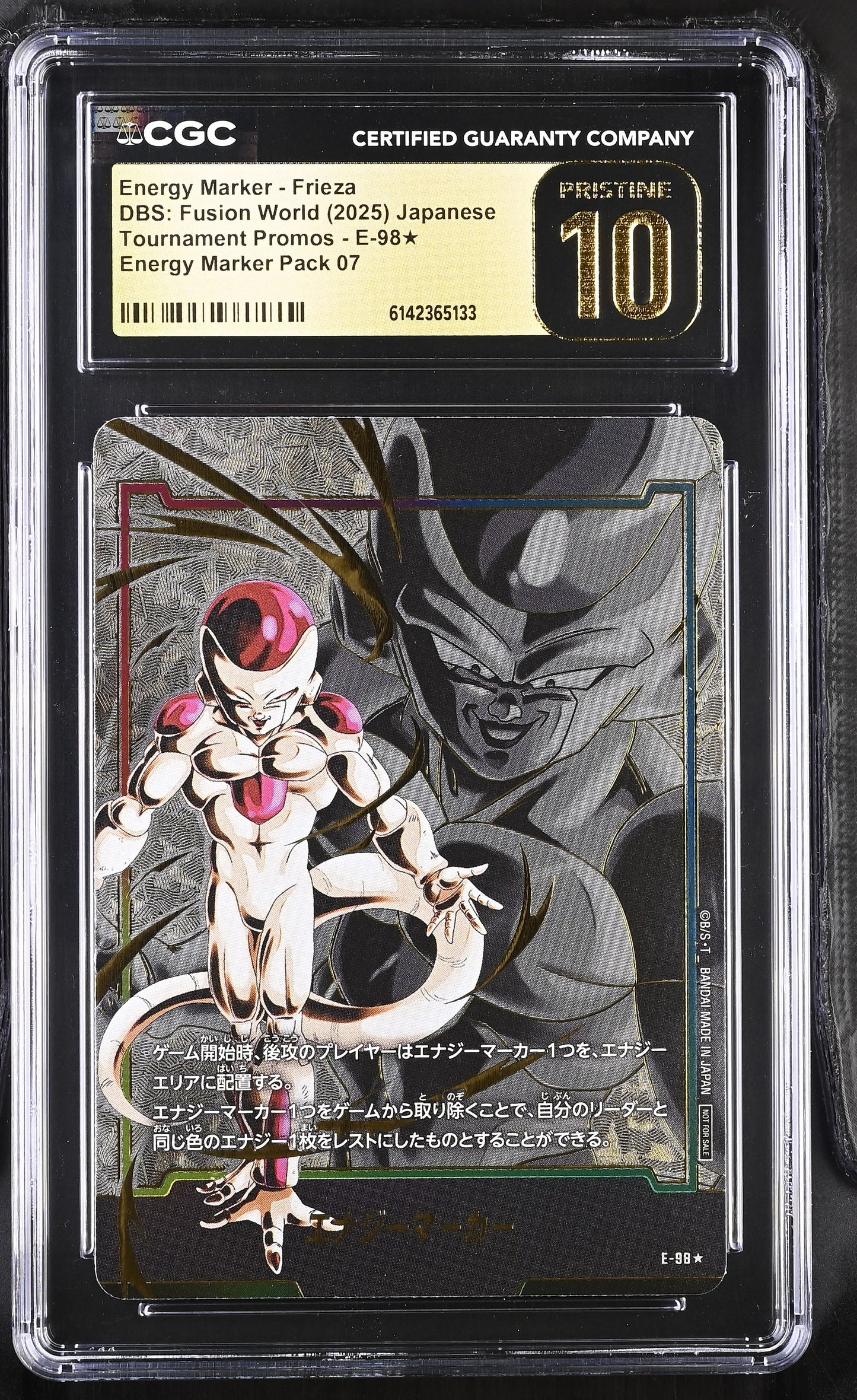 CGC 10 PRISTINE - Energy Marker Frieza E-98 JPN Fusion World x133 - DBS