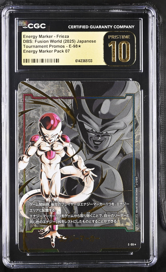 CGC 10 PRISTINE - Energy Marker Frieza E-98 JPN Fusion World x133 - DBS