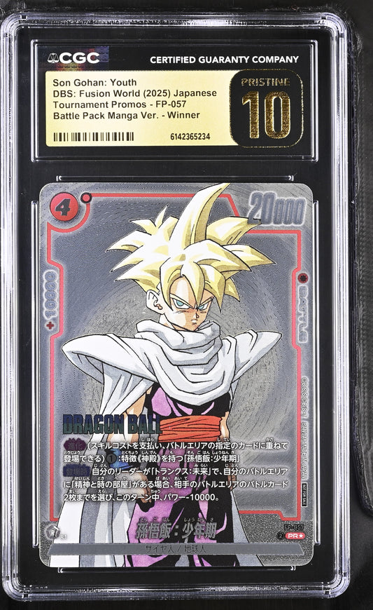 CGC 10 PRISTINE - Son Gohan: Youth FP-057 Winner JPN Fusion World x234 - DBS