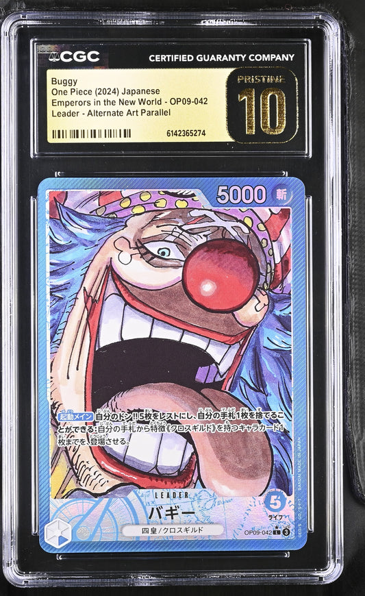 CGC 10 Pristine - Buggy OP09-042 Leader Alt Art JPN x274 - One Piece