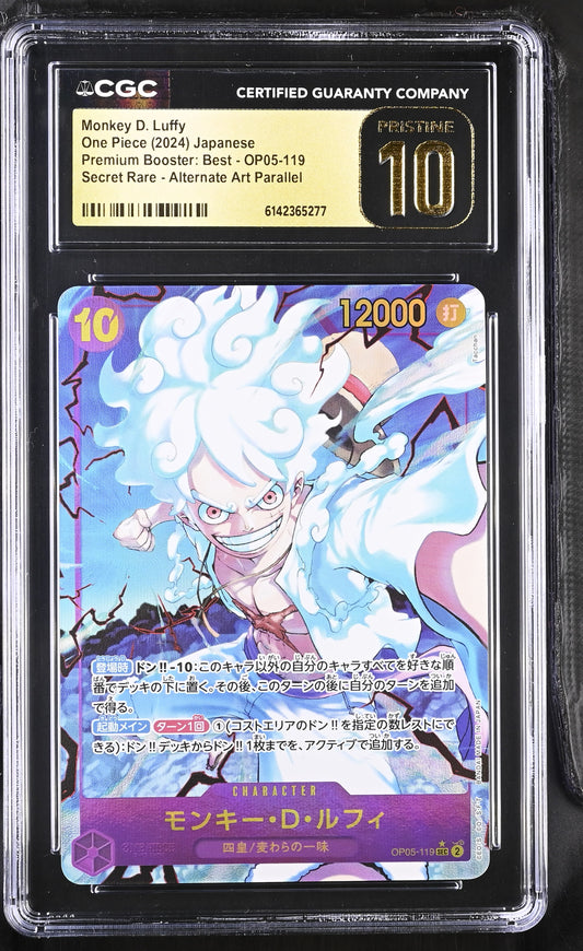CGC 10 Pristine - Monkey D. Luffy OP05-119 SEC Alt Art JPN x277 - One Piece