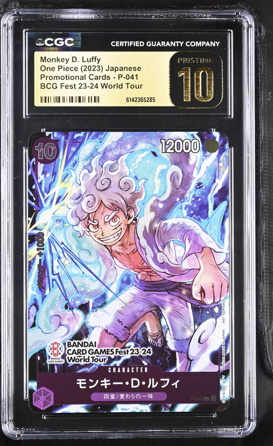 CGC 10 Pristine - Monkey D. Luffy P-041 Games Fest 23-24 JPN x285 - One Piece