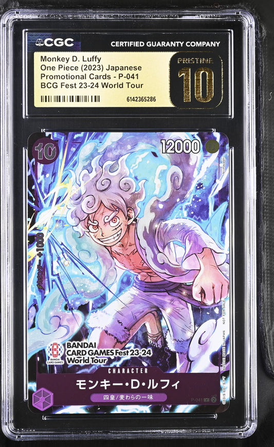 CGC 10 Pristine - Monkey D. Luffy P-041 Games Fest 23-24 JPN x286 - One Piece