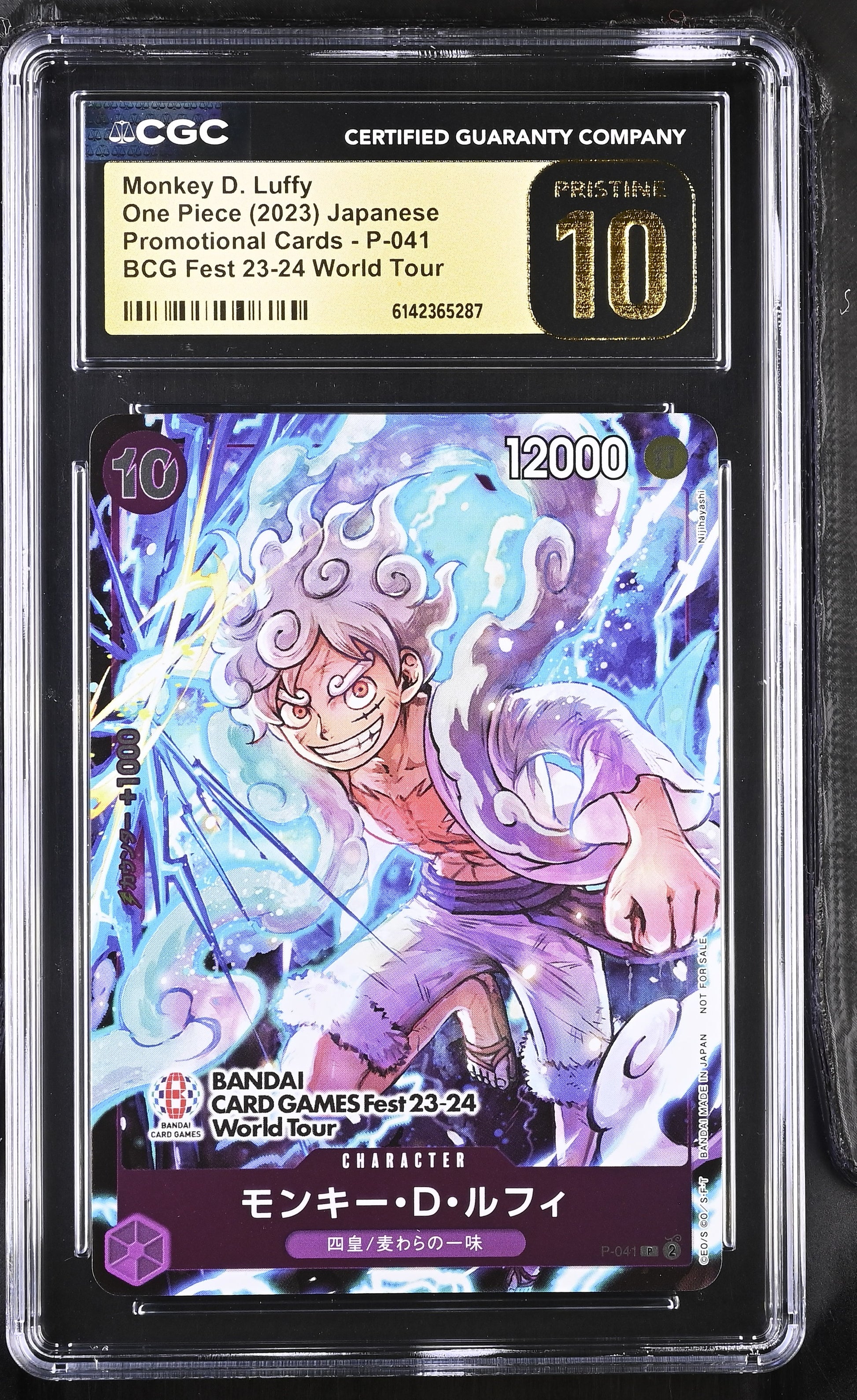 CGC 10 Pristine - Monkey D. Luffy P-041 Games Fest 23-24 JPN x287 - One Piece