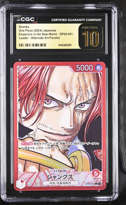 CGC 10 Pristine - Shanks OP09-001 Leader Alt Art JPN x291 - One Piece