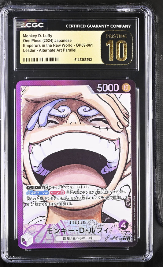 CGC 10 Pristine - Monkey D. Luffy OP09-061 Leader Alt Art JPN x292 - One Piece