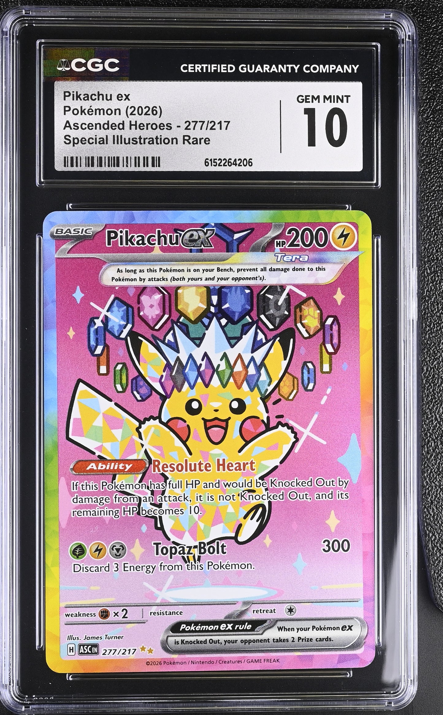 CGC 10 - Pikachu ex 277/217 SIR ME Ascended Heroes x206 - Pokemon
