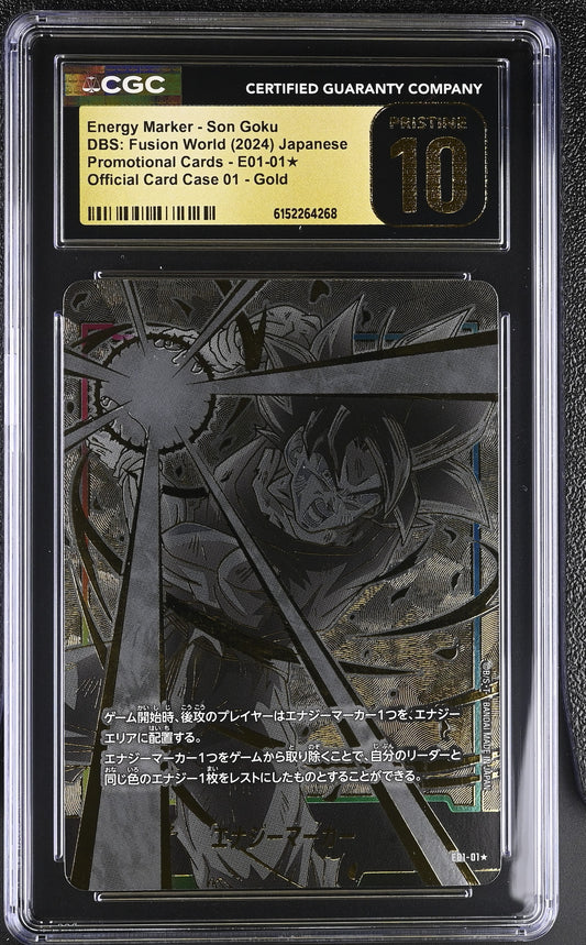 CGC 10 PRISTINE - Son Goku Energy Marker E01-01 Alternate Art JPN x268 - DBS
