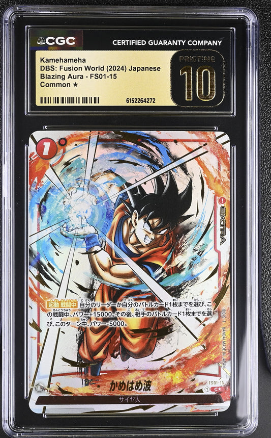 CGC 10 PRISTINE - Kamehameha FS01-15 Alternate Art JPN Fusion World x272 - DBS