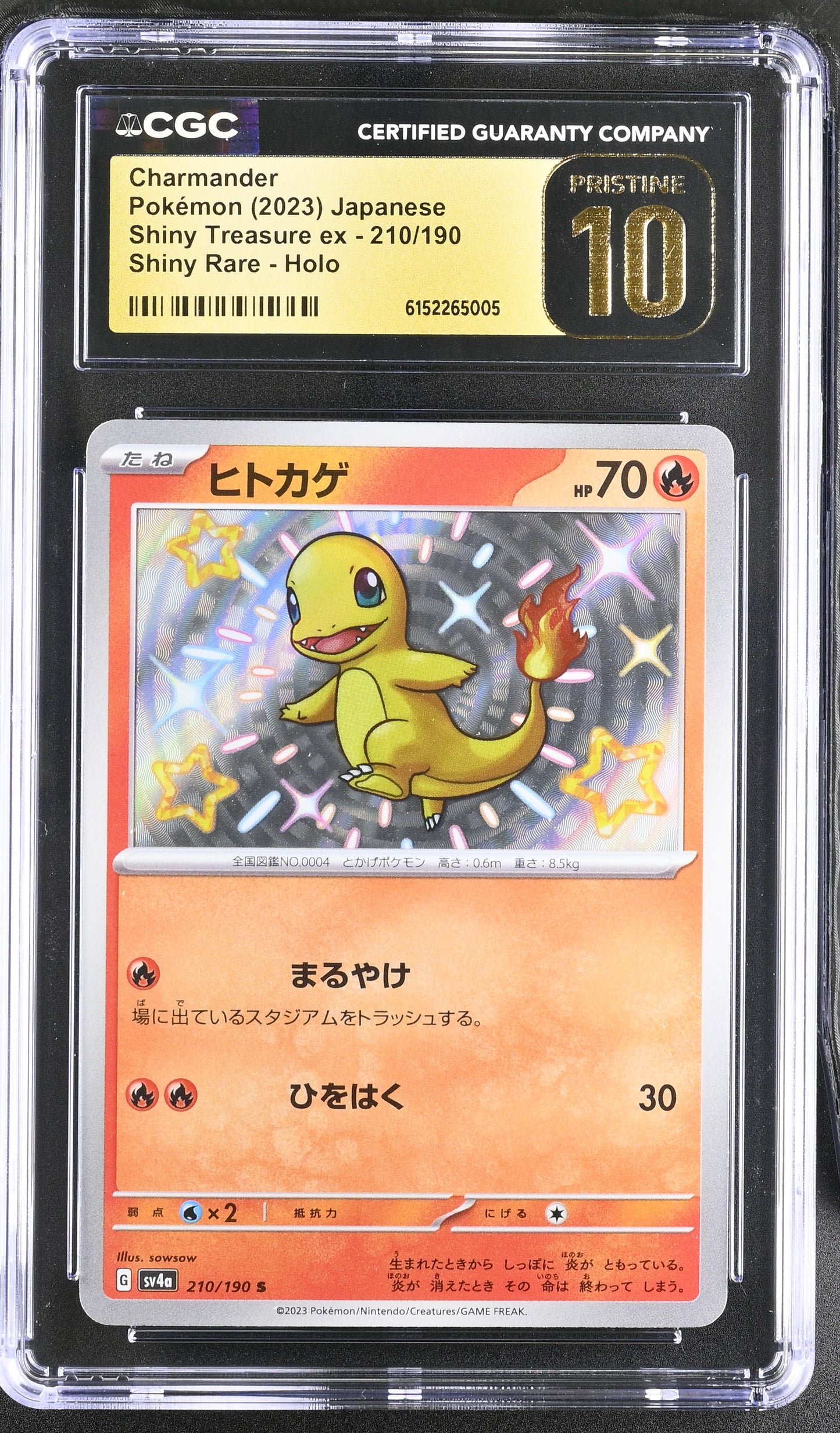 CGC 10 PRISTINE - Charmander 210/190 s4a Shiny Treasure EX x005 - Pokemon