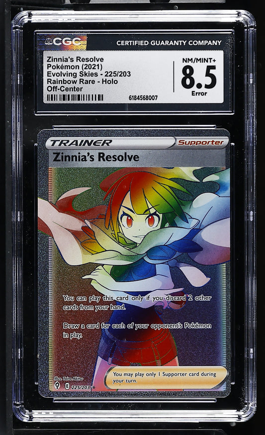 CGC 8.5 - ERROR Zinnia's Resolve 225/203 SWSH Evolving Skies x007 - Pokemon