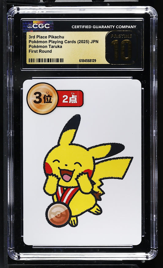 CGC 10 PRISTINE - 3rd Place Pikachu Taruka Playing Cards x129 - Pokemon