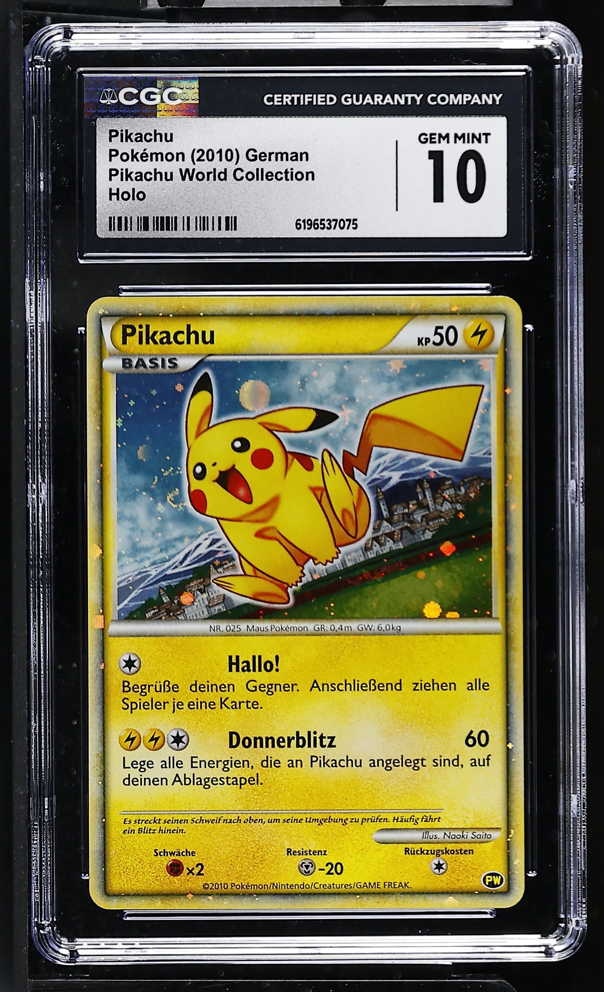 CGC 10 - Pikachu Pikachu World Collection x075 - Pokemon