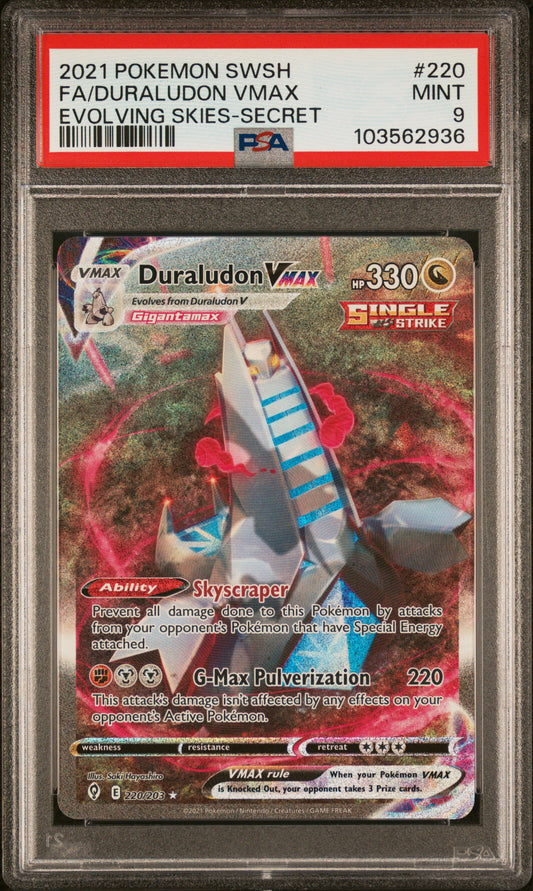 PSA 9 - Duraludon VMAX 220/203 SWSH Evolving Skies - Pokemon