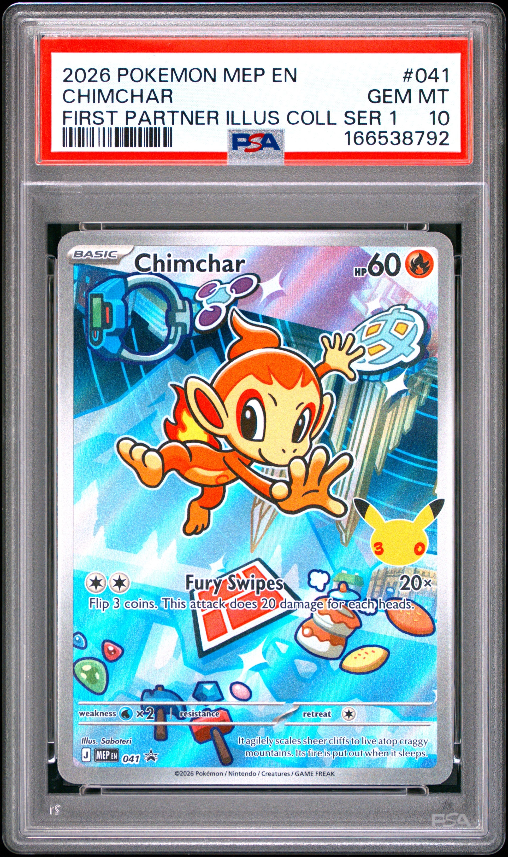 PSA 10 - Chimchar MEP041 First Partner Ilustration Coll. x792 - Pokemon
