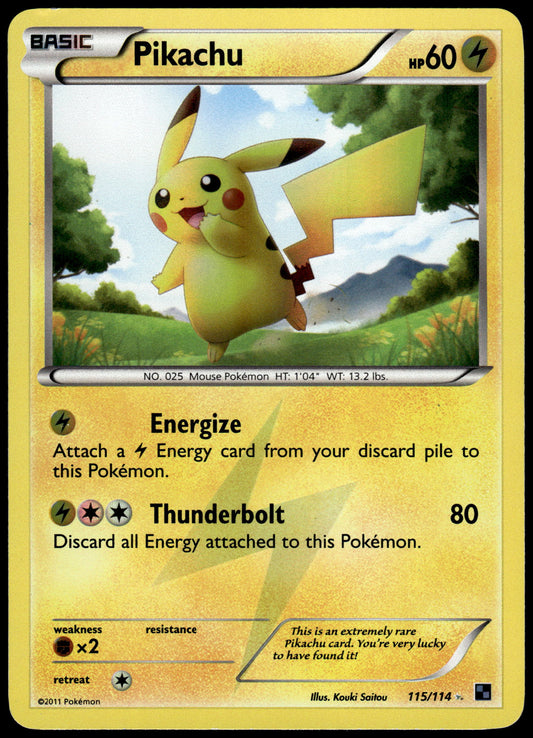 Pikachu Holo 115/114 Secret Rare B&W Base Set Pokemon [PL] (1)