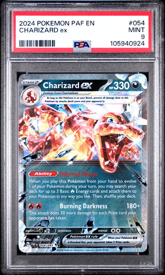 PSA 9 - Charizard ex 054/091 SV Paldean Fates - Pokemon