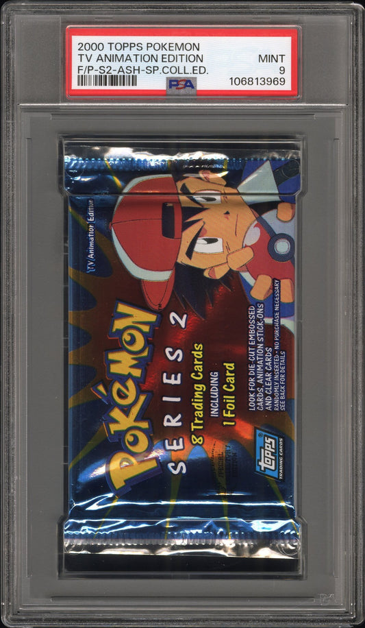 PSA 9 - TOPPS TV Animation Edition Series 2 (Ash) Foil Pack - Pokemon