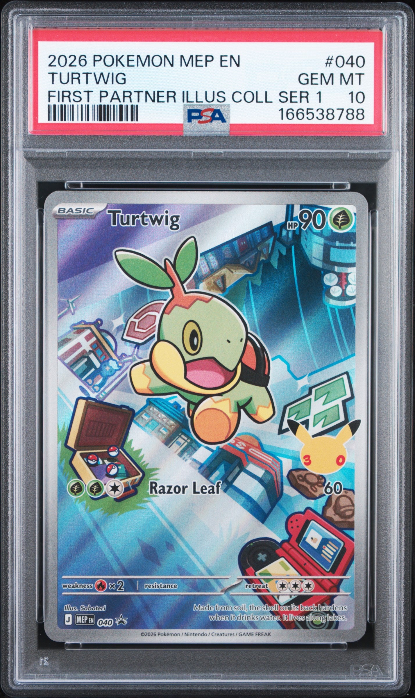 PSA 10 - Turtwig MEP040 First Partner Ilustration Coll. x788 - Pokemon