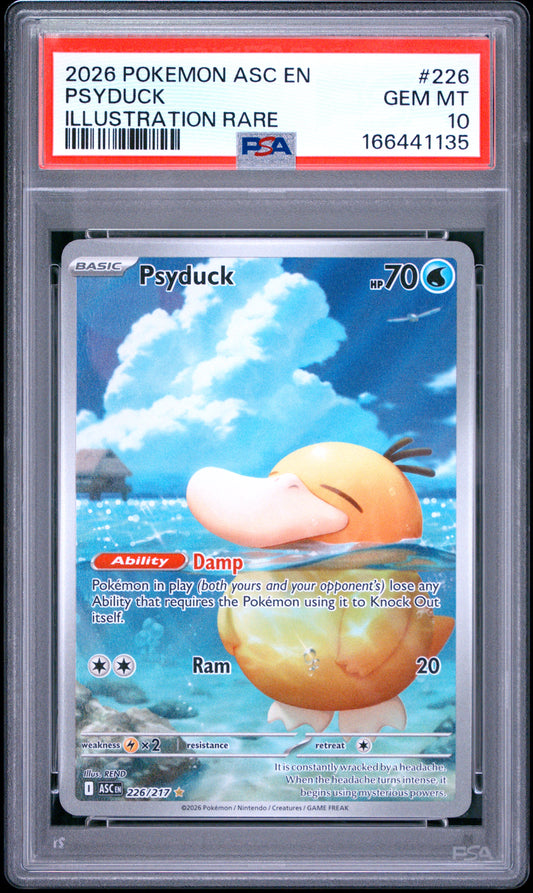 PSA 10 - Psyduck 226/217 Illustration Rare ME Ascended Heroes x135 - Pokemon