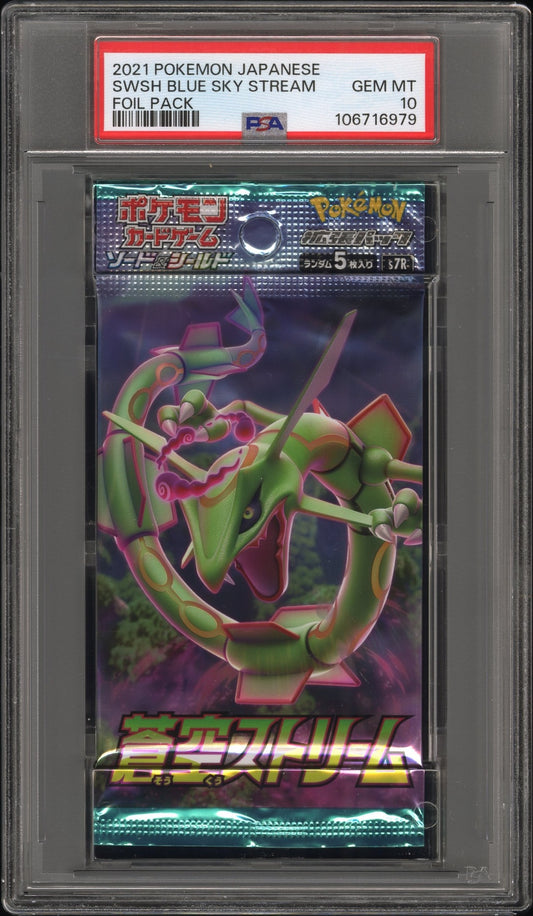 PSA 10 - Blue Sky Stream (Rayquaza) s7B Foil Pack - Pokemon