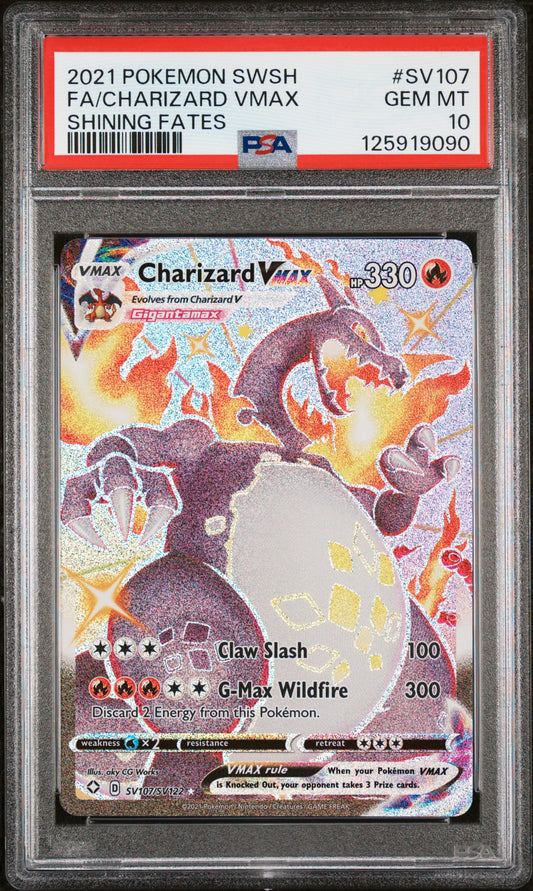 PSA 10 - Charizard VMAX SV107/SV122 SWSH Shining Fates - Pokemon