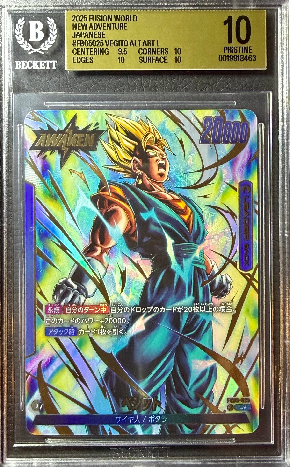 BGS 10 - Vegito FB05-025 Leader Alt Art JPN Fusion World x463 - DBS