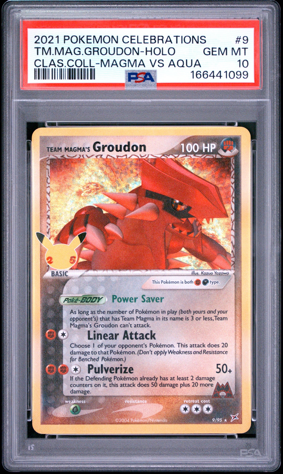 PSA 10 - Team Magma's Groudon 9/95 SWSH Celebrations Classic x099 - Pokemon