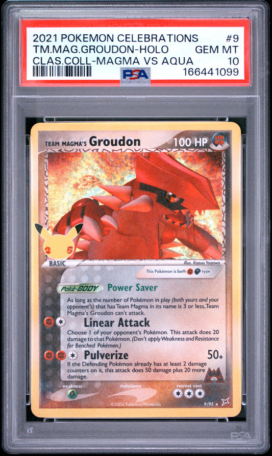 PSA 10 - Team Magma's Groudon 9/95 SWSH Celebrations Classic x099 - Pokemon