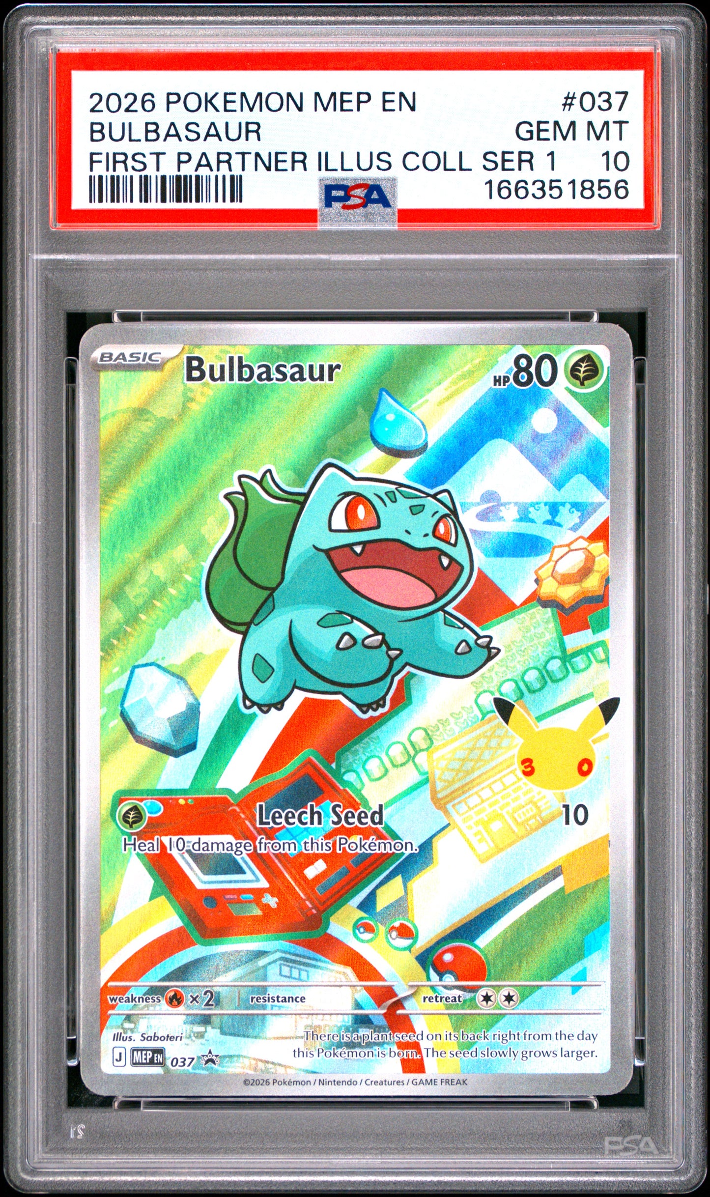PSA 10 - Bulbasaur MEP037 First Partner Ilustration Coll. x856 - Pokemon