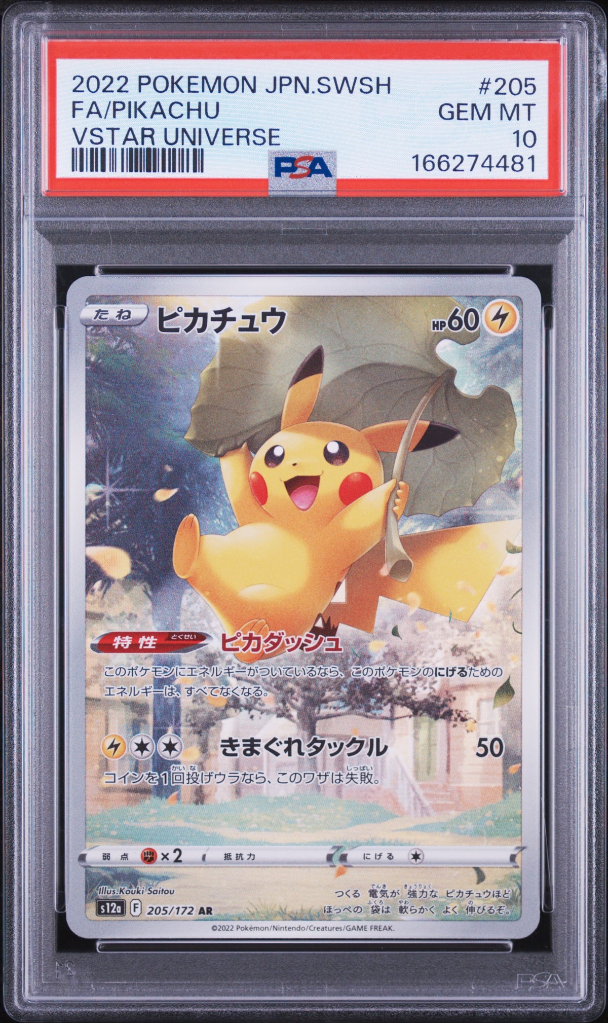 PSA 10 - Pikachu 205/172 Art Rare s12a VSTAR Universe x481 - Pokemon